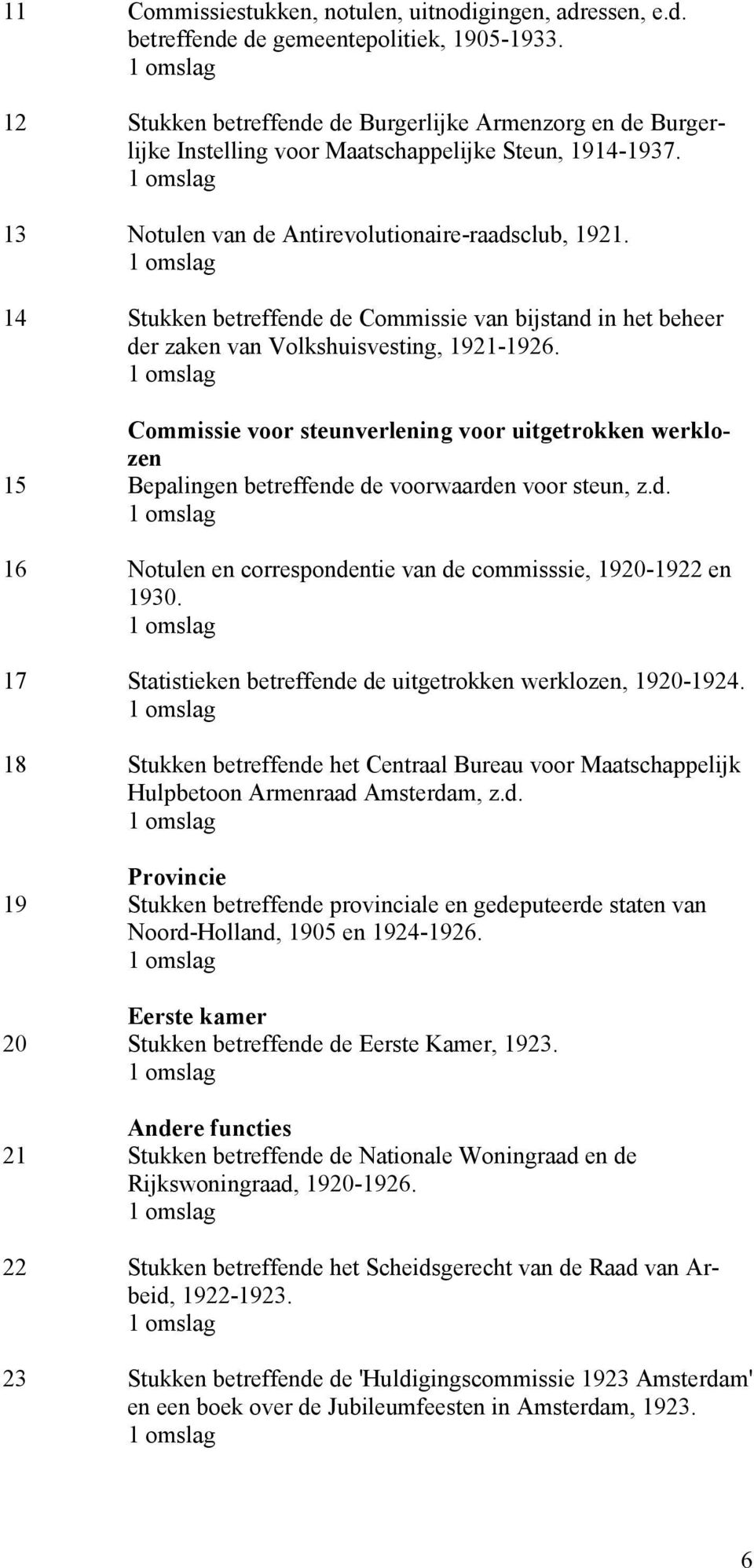 14 Stukken betreffende de Commissie van bijstand in het beheer der zaken van Volkshuisvesting, 1921-1926.