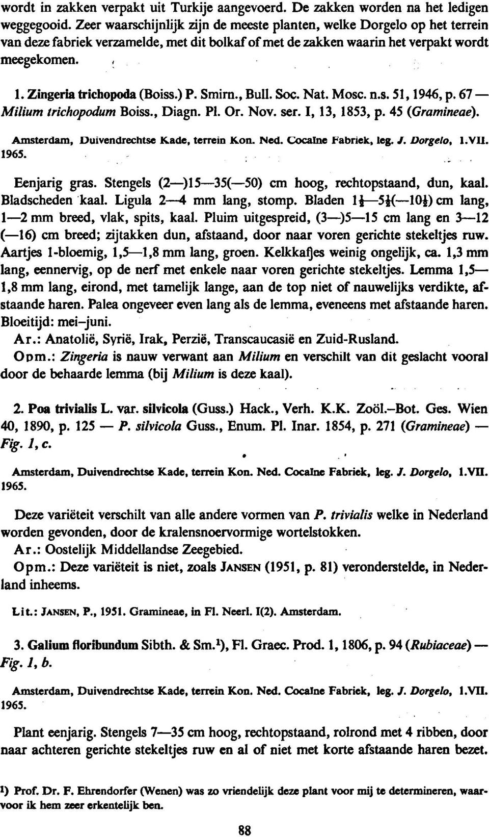 ) P. Smirn., Buil. Soc. Nat. Mosc. n.s. 51,1946, p. 67 Milium trichopodum Boiss., Diagn. PI. Or. Nov. ser. I, 13, 1853, p. 45 (Gramineae). Amsterdam, Duivendrechtse Kade, terrein Kon. Ned.