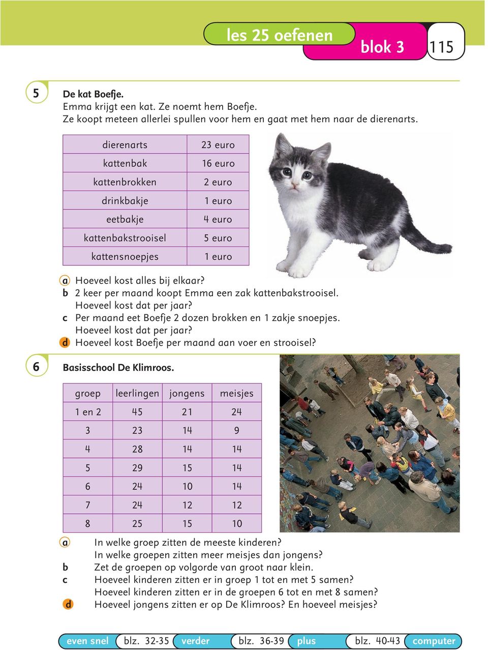 52 euro b 2 keer per maand koopt Emma een zak kattenbakstrooisel. Hoeveel kost dat per jaar? 120 euro c Per maand eet Boefje 2 dozen brokken en 1 zakje snoepjes. Hoeveel kost dat per jaar? 60 euro bd Hoeveel kost Boefje per maand aan voer en strooisel?