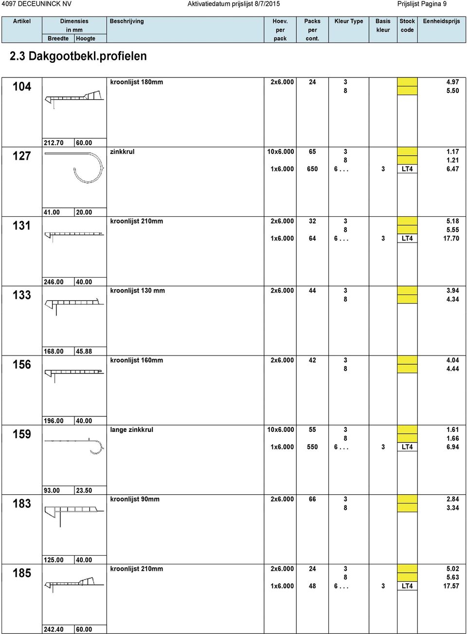 94 8 4.34 156 168.00 45.88 kroonlijst 160mm 2x6.000 42 3 4.04 8 4.44 159 196.00 40.00 lange zinkkrul 10x6.000 55 1x6.000 550 3 1.61 8 1.66 6... 3 LT4 6.