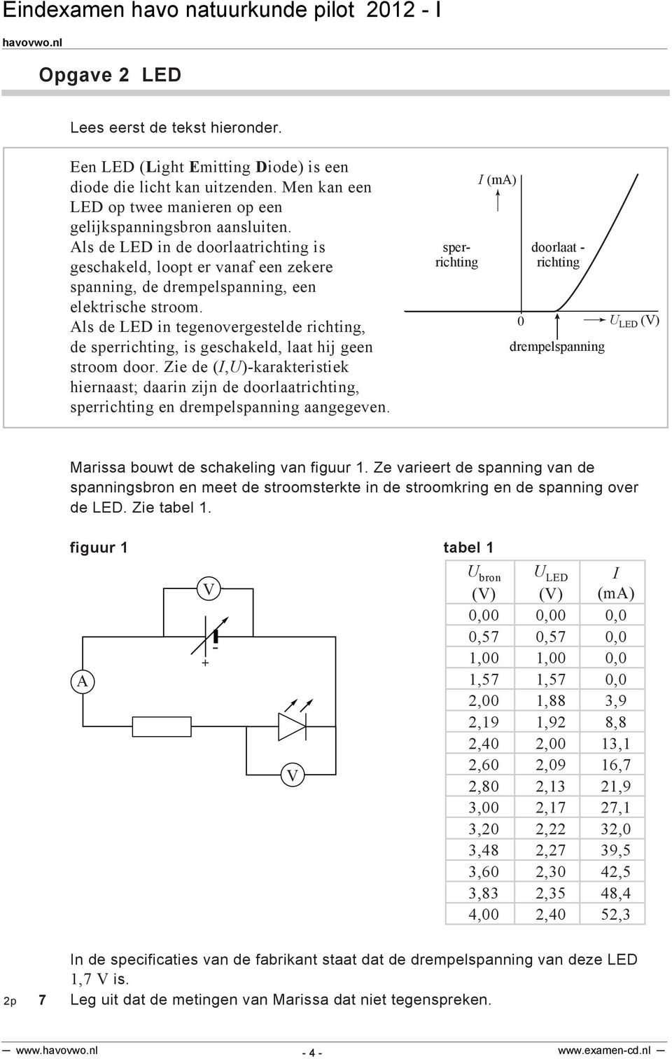 Als de LED in tegenovergestelde richting, de sperrichting, is geschakeld, laat hij geen stroom door.