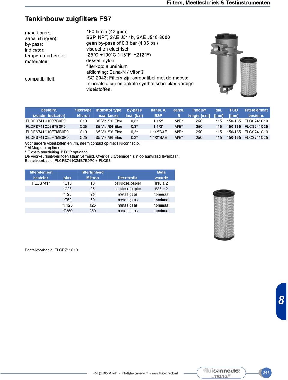 (-13 F +212 F) deksel: nylon filterkop: aluminium afdichting: Buna-N / Viton ISO 2943: Filters zijn compatibel met de meeste minerale oliën en enkele synthetische-plantaardige vloeistoffen. bestelnr.