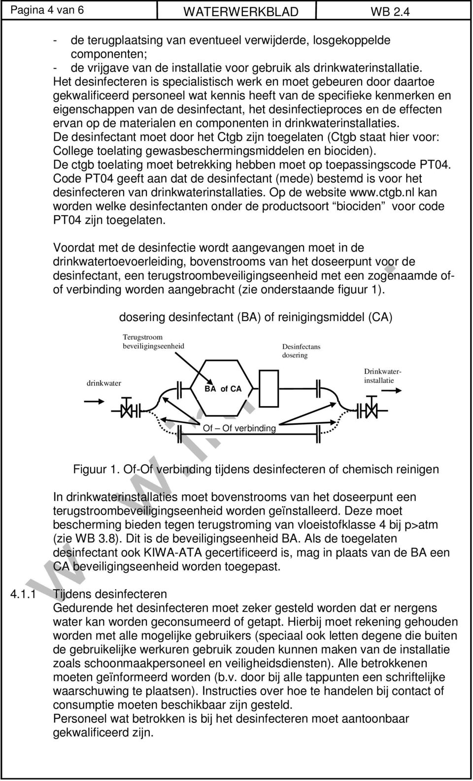 desinfectieproces en de effecten ervan op de materialen en componenten in drinkwaterinstallaties.