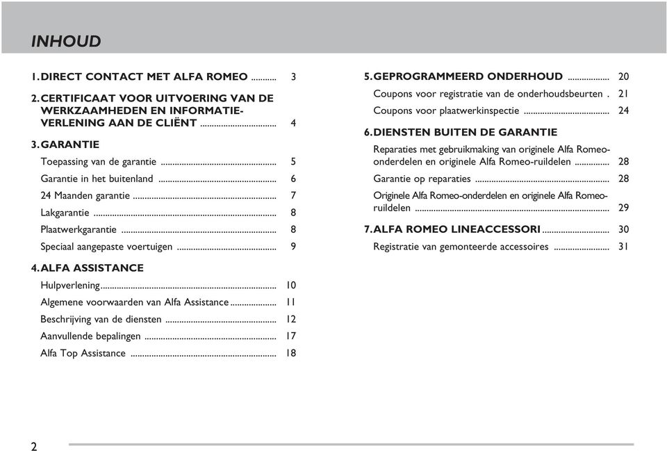 .. 20 Coupons voor registratie van de onderhoudsbeurten. 21 Coupons voor plaatwerkinspectie... 24 6.