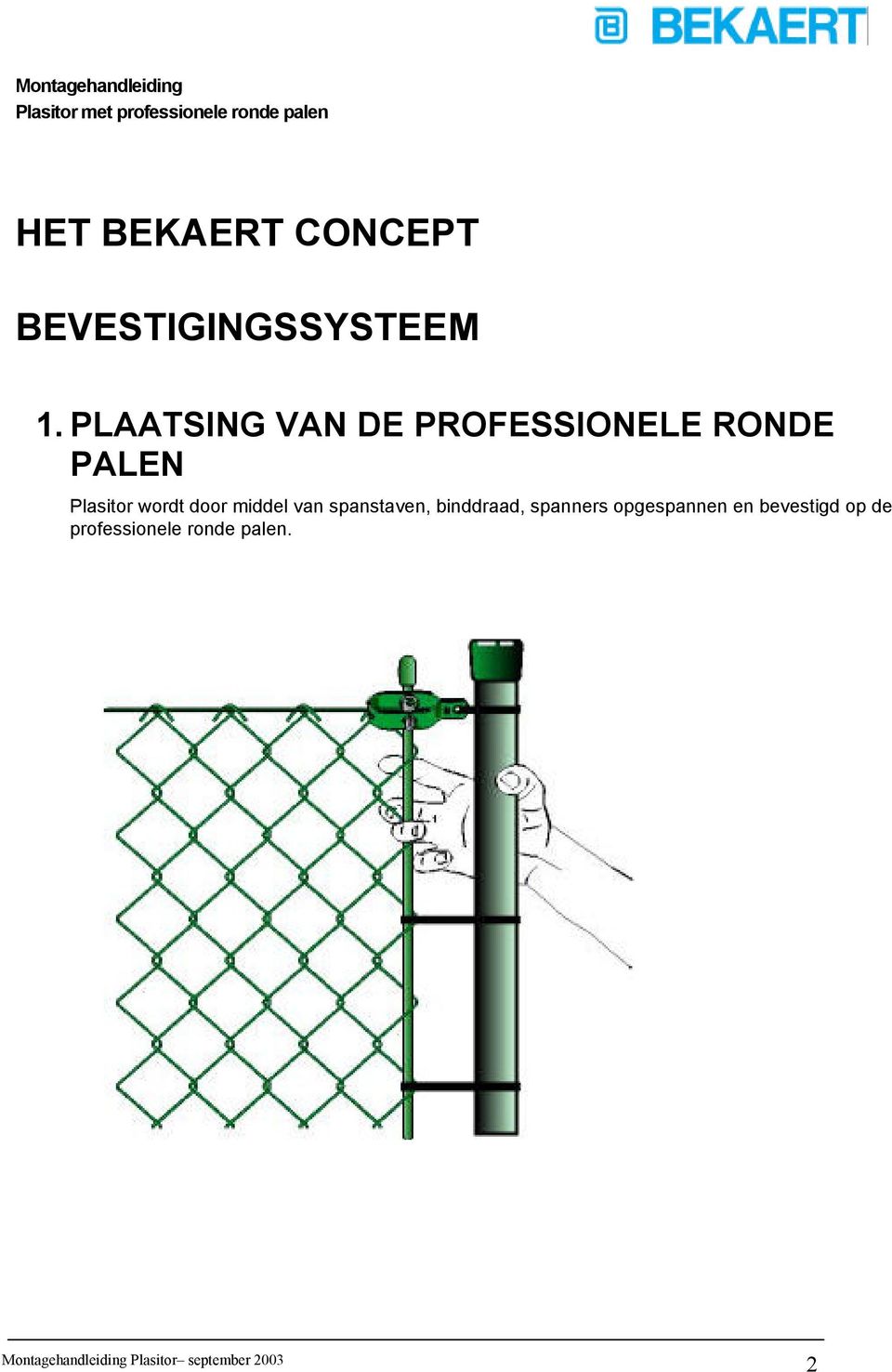 PLAATSING VAN DE PROFESSIONELE RONDE PALEN Plasitor wordt door