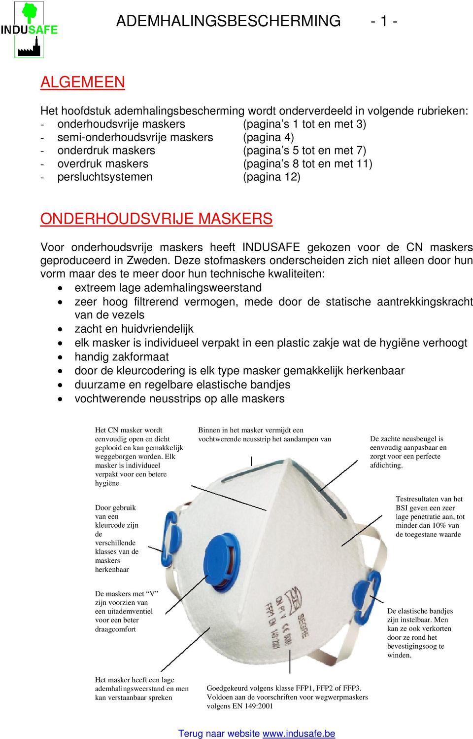 heeft INDUSAFE gekozen voor de CN maskers geproduceerd in Zweden.