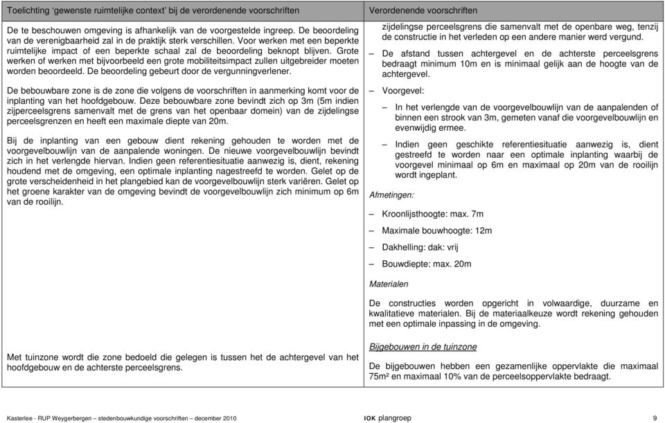 Grote werken of werken met bijvoorbeeld een grote mobiliteitsimpact zullen uitgebreider moeten worden beoordeeld. De beoordeling gebeurt door de vergunningverlener.