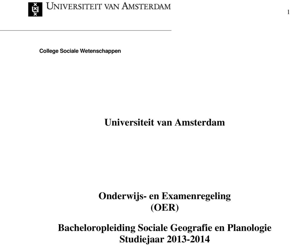 Amsterdam Onderwijs- en Examenregeling (OER)