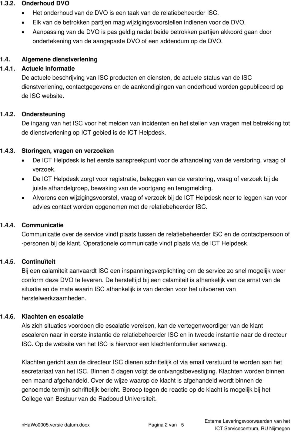 4. Algemene dienstverlening 1.