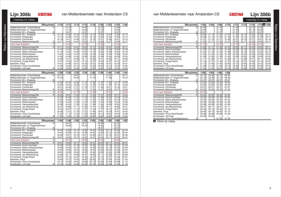 Kingweg V 14 13 14 28 14 43 14 58 15 13 15 28 15 43 15 58 16 13 Purmerend, Koogsingel 14 14 14 29 14 44 14 59 15 14 15 29 15 44 15 59 16 14 Purmerend, Flevostraat 14 16 14 31 14 46 15 01 15 16 15 31