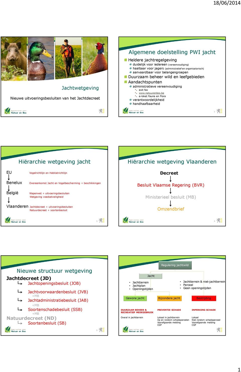 be e-loket Fauna en Flora verantwoordelijkheid handhaafbaarheid 2 Hiërarchie wetgeving jacht Hiërarchie wetgeving Vlaanderen EU Vogelrichtlijn en Habitatrichtlijn Decreet Benelux België Overeenkomst