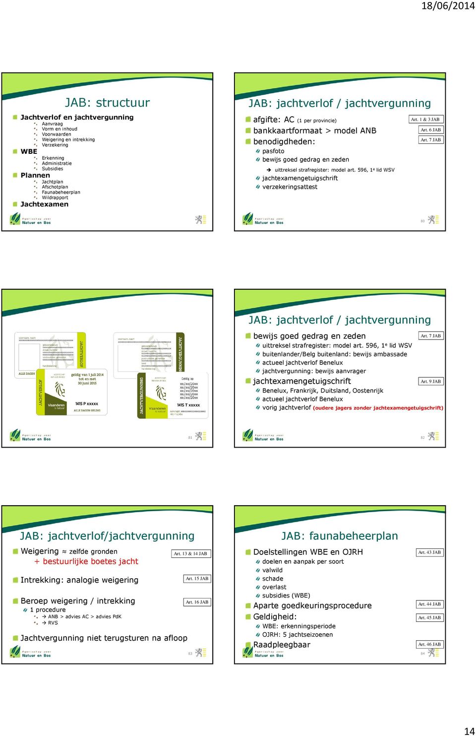 model art. 596, 1 e lid WSV jachtexamengetuigschrift verzekeringsattest Art. 1 & 3 JAB Art. 6 JAB Art.