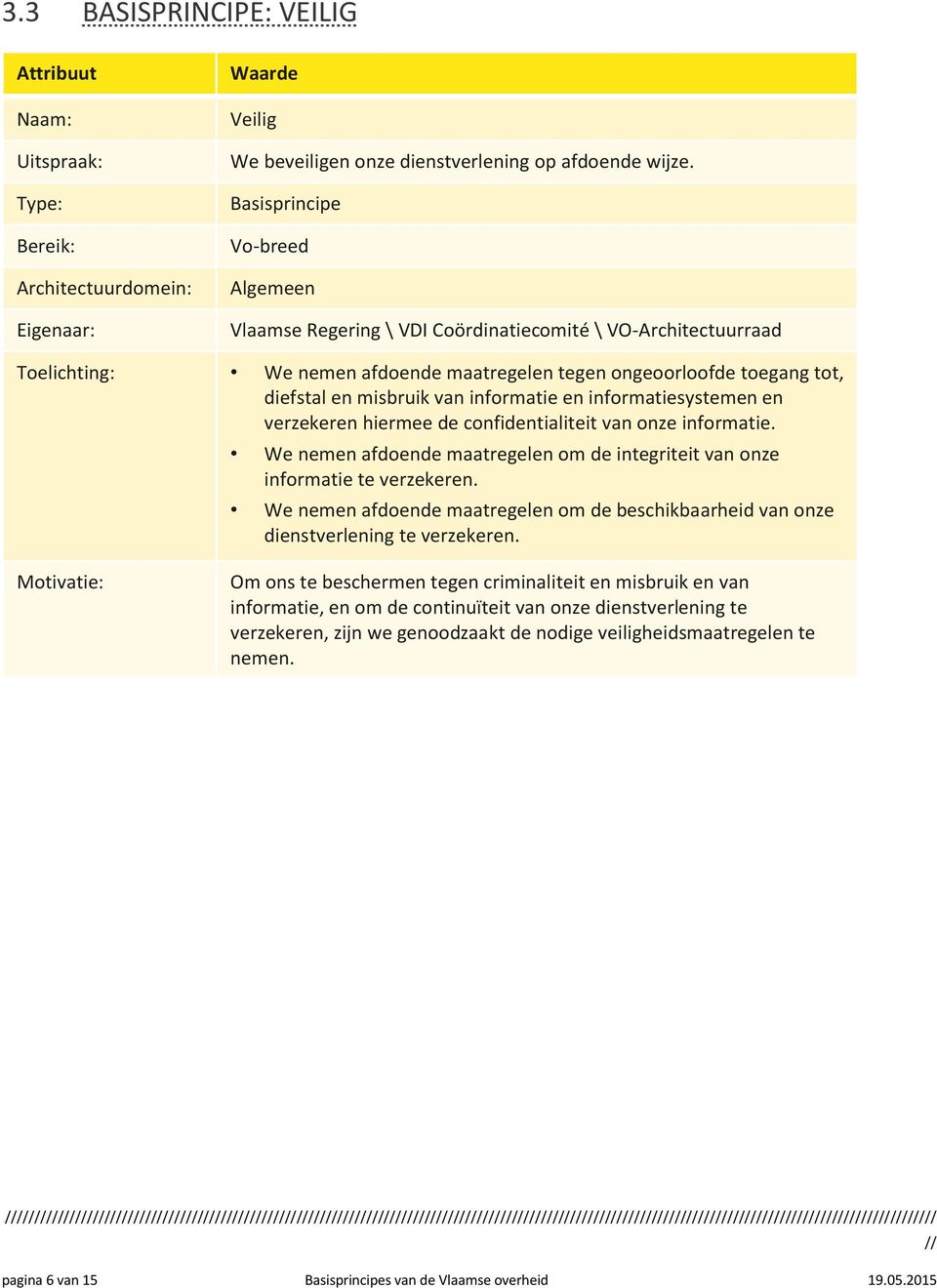 van onze informatie. We nemen afdoende maatregelen om de integriteit van onze informatie te verzekeren.