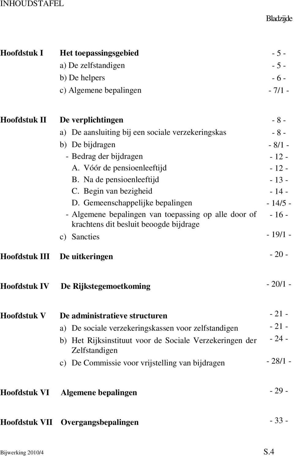 Gemeenschappelijke bepalingen - Algemene bepalingen van toepassing op alle door of krachtens dit besluit beoogde bijdrage c) Sancties De uitkeringen - 8 - - 8 - - 8/1 - - 12 - - 12 - - 13 - - 14 - -