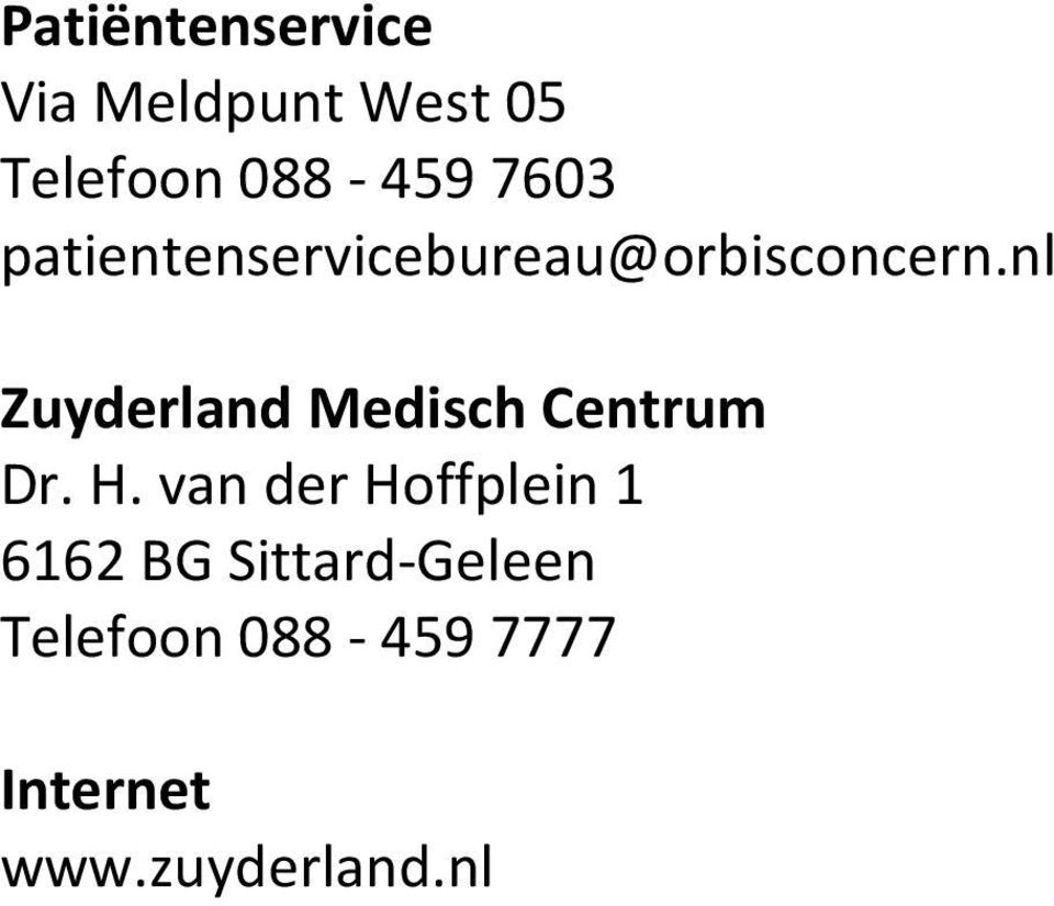 nl Zuyderland Medisch Centrum Dr. H.