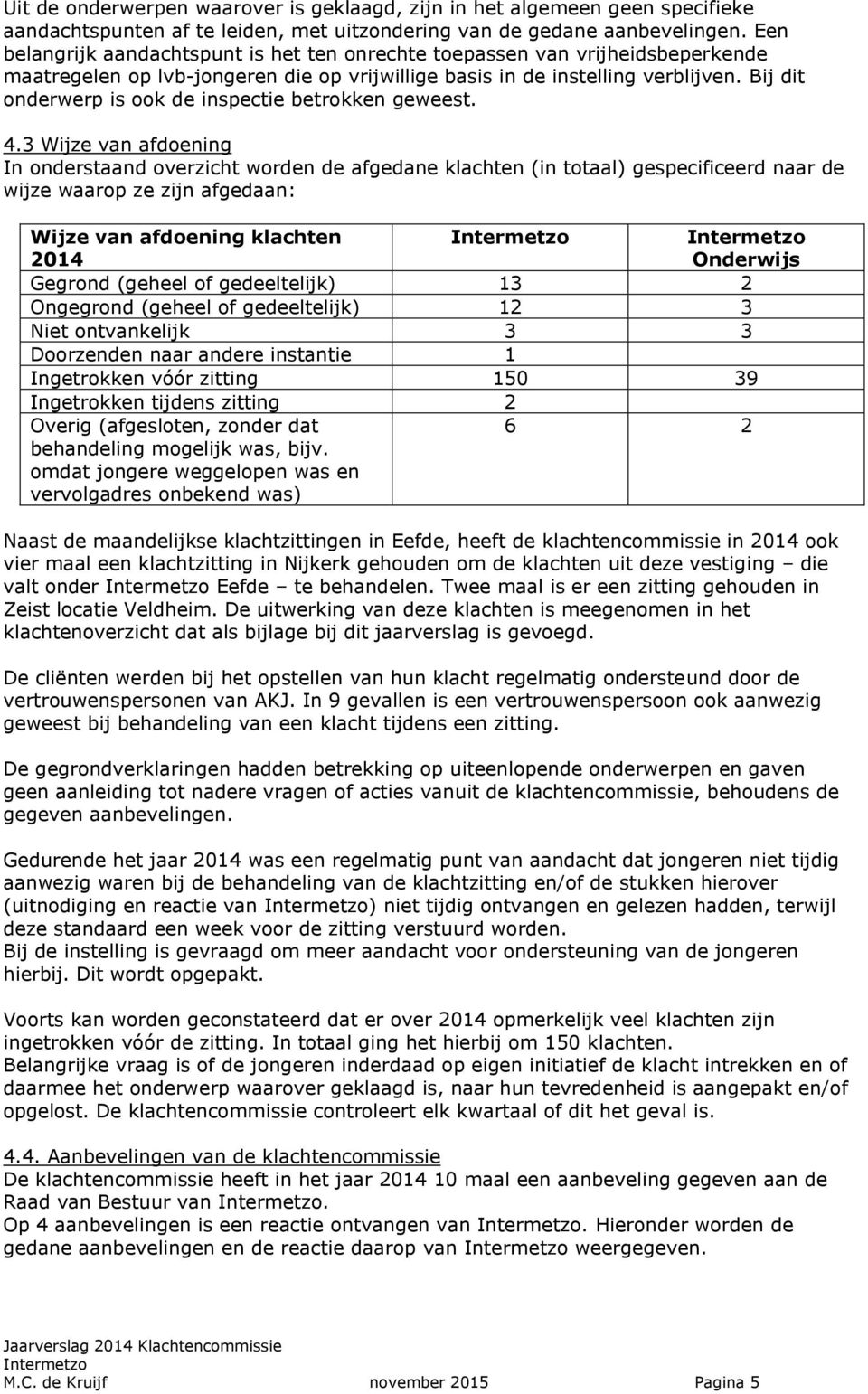 Bij dit onderwerp is ook de inspectie betrokken geweest. 4.