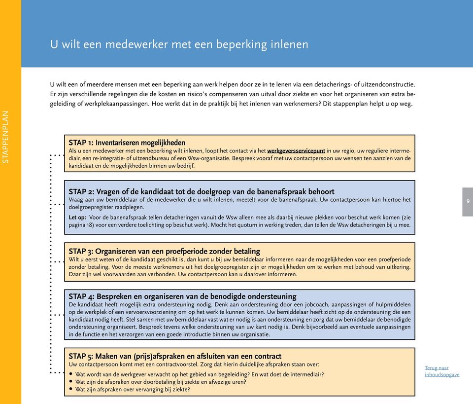 Hoe werkt dat in de praktijk bij het inlenen van werknemers? Dit stappenplan helpt u op weg.