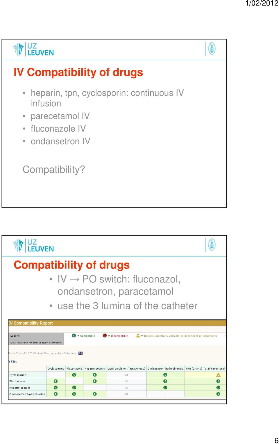 ondansetron IV Compatibility?