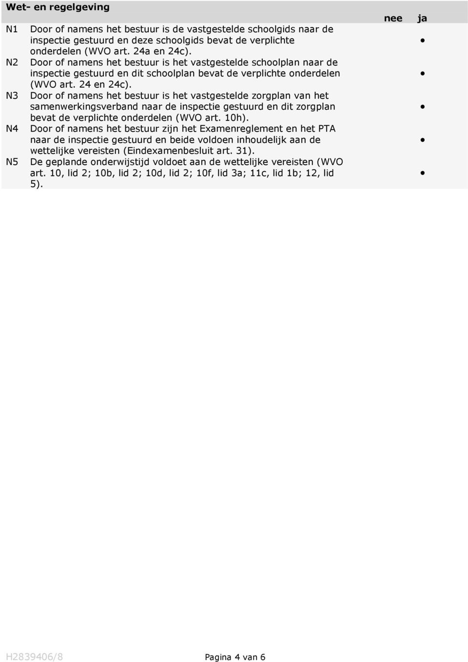 N3 Door of namens het bestuur is het vastgestelde zorgplan van het samenwerkingsverband naar de inspectie gestuurd en dit zorgplan bevat de verplichte onderdelen (WVO art. 10h).