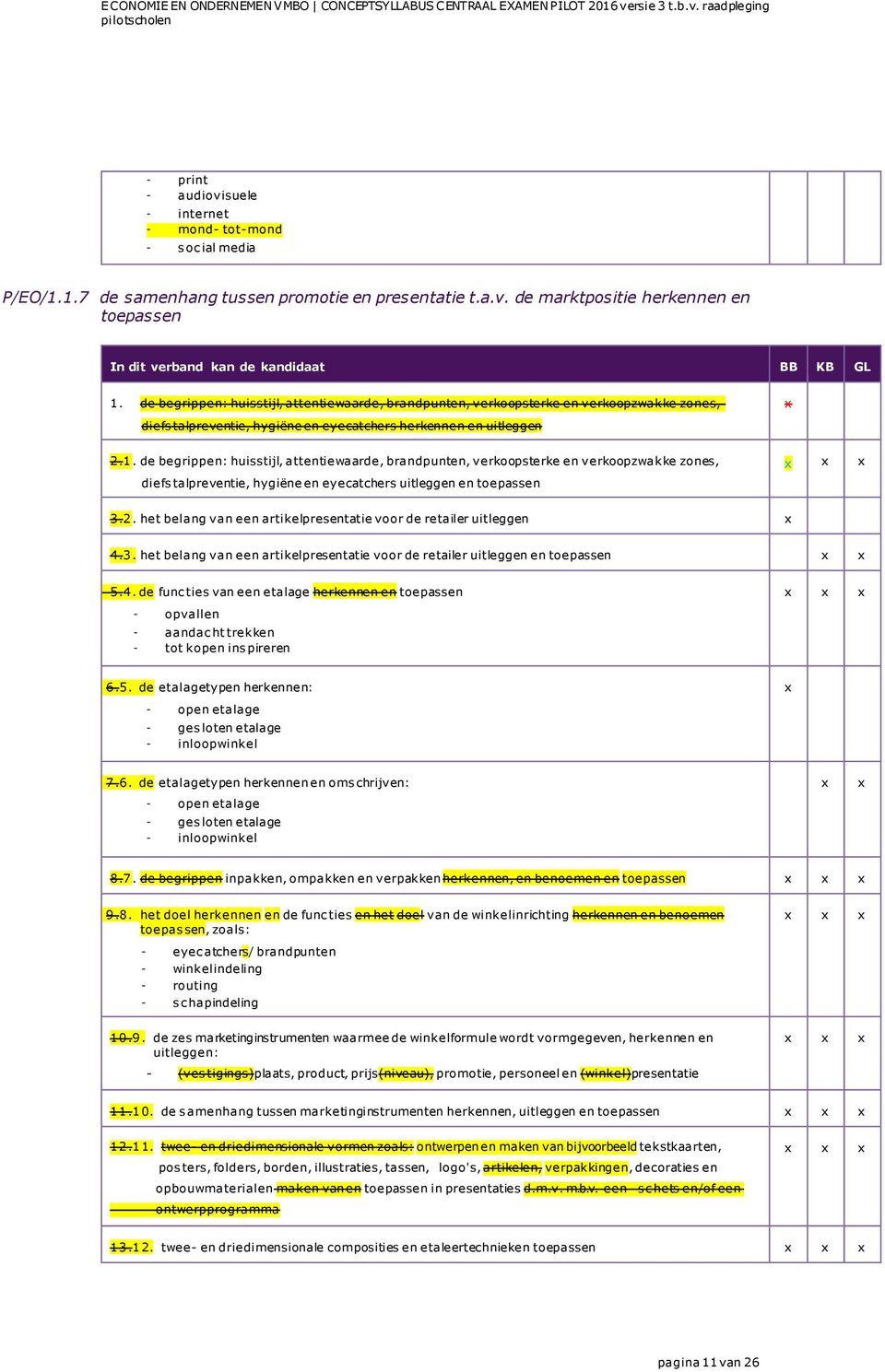 de begrippen: huisstijl, attentiewaarde, brandpunten, verkoopsterke en verkoopzwakke zones, diefs talpreventie, hygiëne en eyecatchers uitleggen en toepassen 3.2.