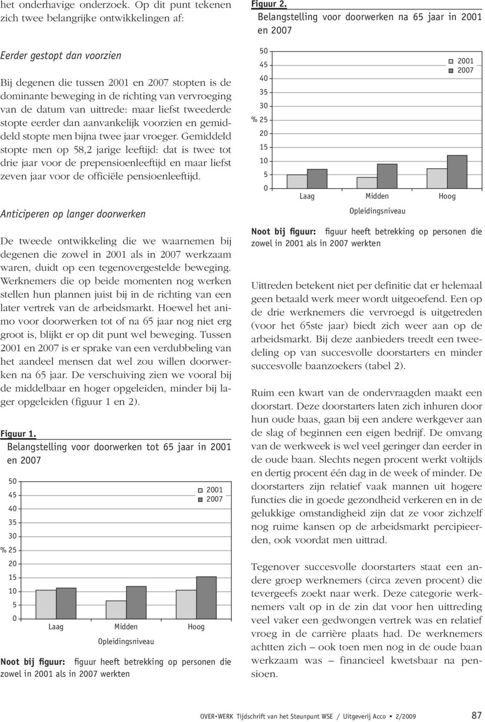 datum van uittrede: maar liefst tweederde stopte eerder dan aanvankelijk voorzien en gemiddeld stopte men bijna twee jaar vroeger.