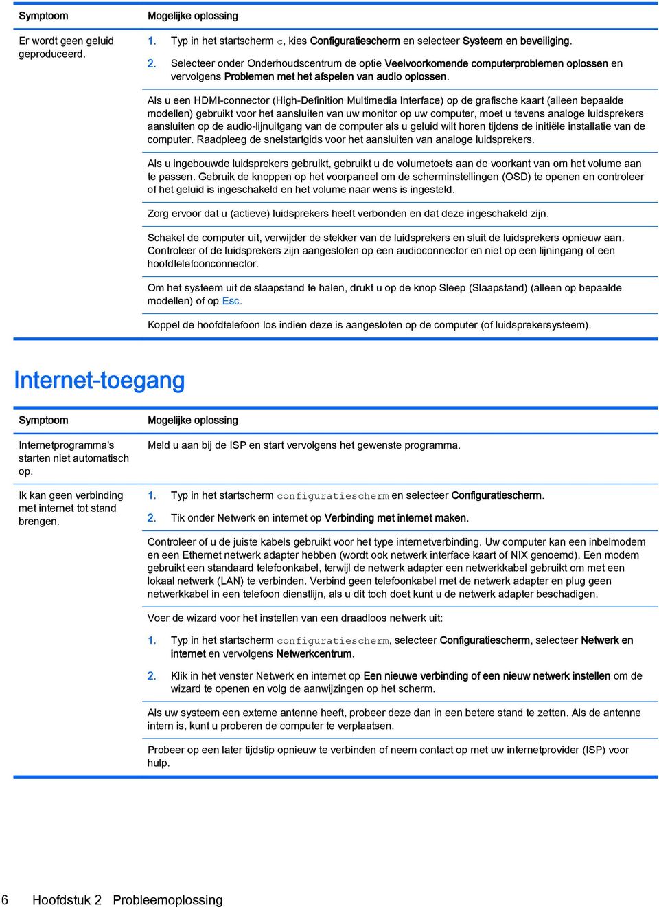 Als u een HDMI-connector (High-Definition Multimedia Interface) op de grafische kaart (alleen bepaalde modellen) gebruikt voor het aansluiten van uw monitor op uw computer, moet u tevens analoge