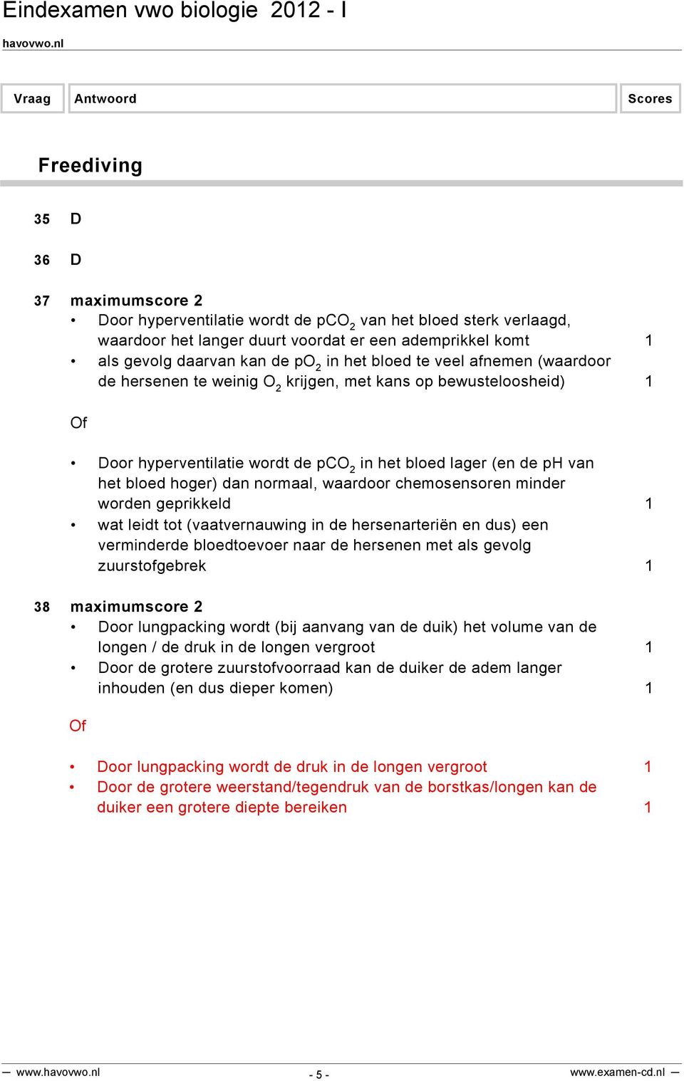 normaal, waardoor chemosensoren minder worden geprikkeld 1 wat leidt tot (vaatvernauwing in de hersenarteriën en dus) een verminderde bloedtoevoer naar de hersenen met als gevolg zuurstofgebrek 1 38