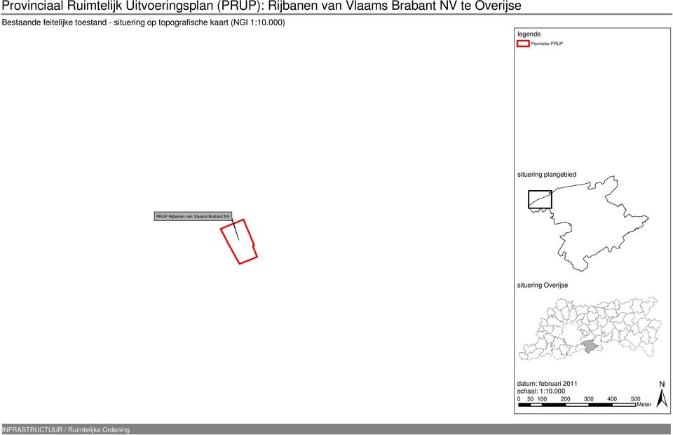 000) legende Perimeter PRUP situering plangebied PRUP Rijbanen van Vlaams Brabant NV situering