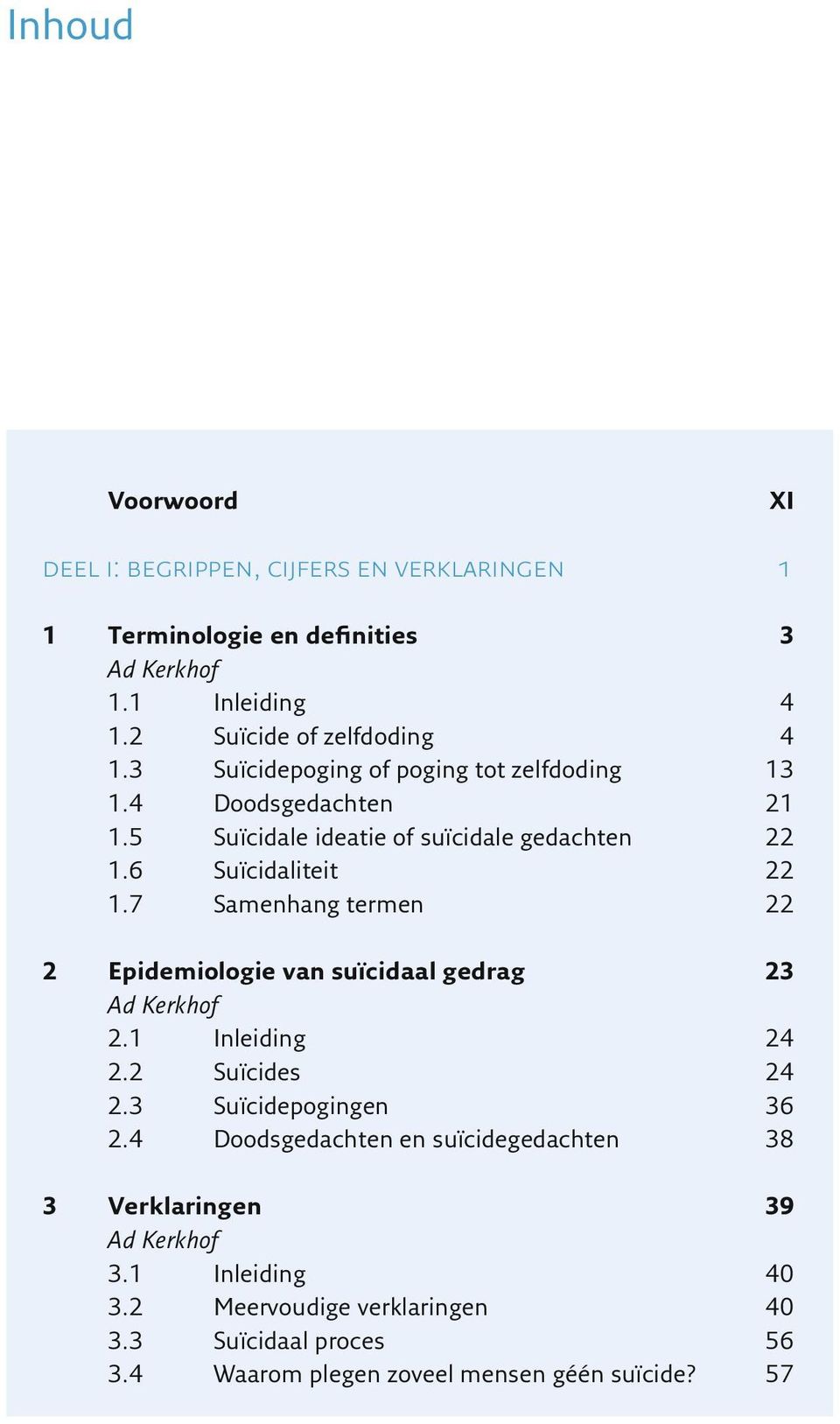 7 Samenhang termen 22 2 Epidemiologie van suïcidaal gedrag 23 Ad Kerkhof 2.1 Inleiding 24 2.2 Suïcides 24 2.3 Suïcidepogingen 36 2.
