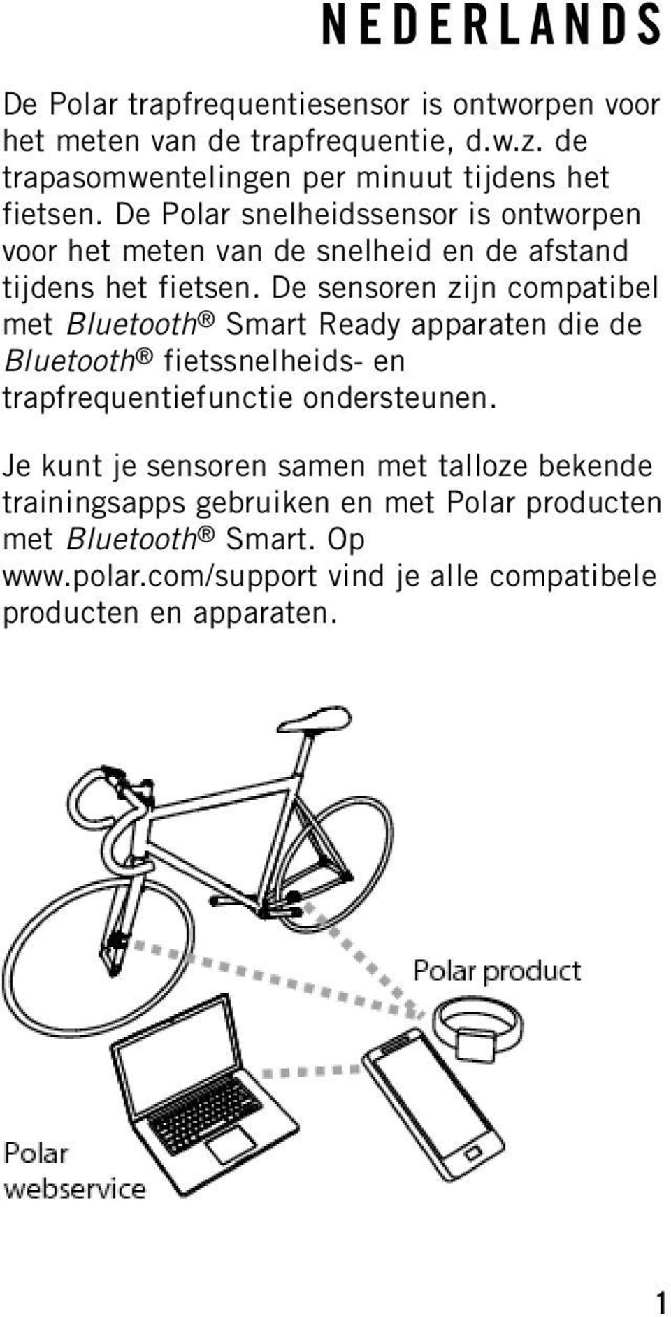 De Polar snelheidssensor is ontworpen voor het meten van de snelheid en de afstand tijdens het fietsen.