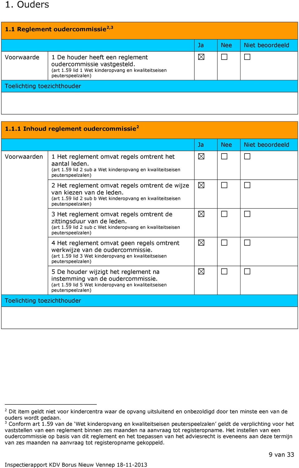 59 lid 2 sub b Wet kinderopvang en kwaliteitseisen 3 Het reglement omvat regels omtrent de zittingsduur van de leden. (art 1.