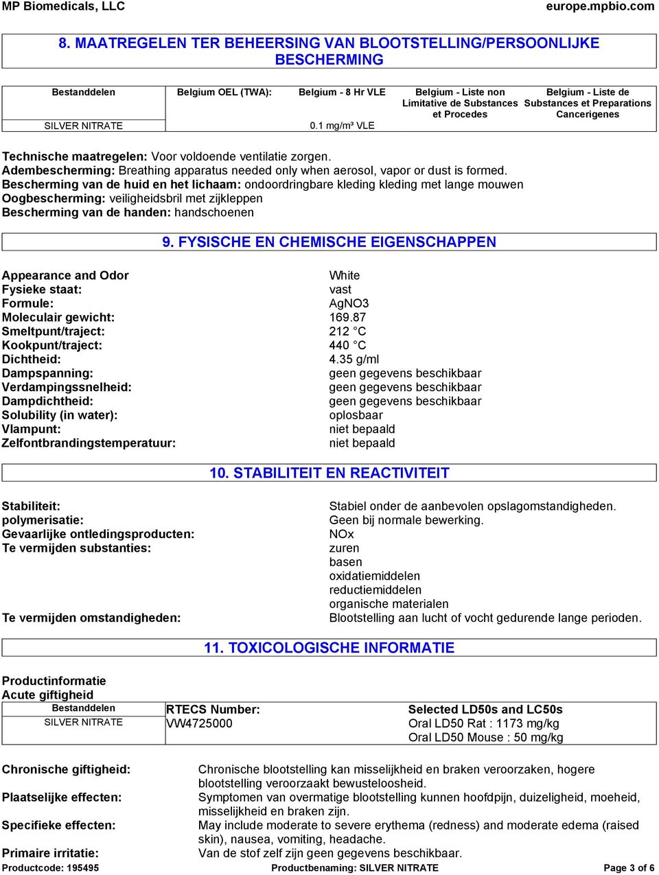 Adembescherming: Breathing apparatus needed only when aerosol, vapor or dust is formed.