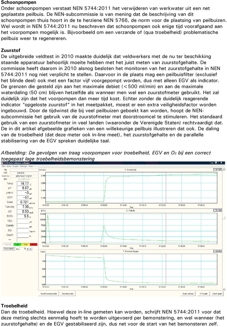 Wel wordt in NEN 5744:2011 nu beschreven dat schoonpompen ook enige tijd voorafgaand aan het voorpompen mogelijk is.