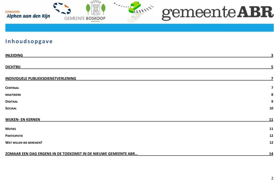 SOCIAAL 10 WIJKEN- EN KERNEN 11 MOTIES 11 PARTICIPATIE 12 WAT