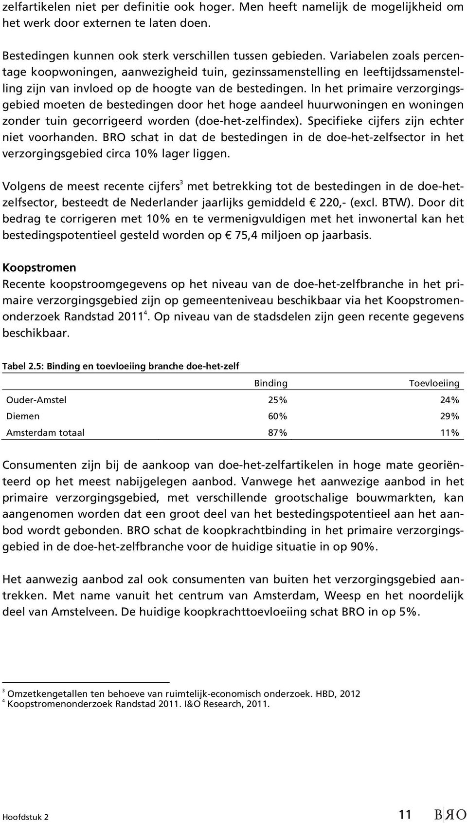 In het primaire verzorgingsgebied moeten de bestedingen door het hoge aandeel huurwoningen en woningen zonder tuin gecorrigeerd worden (doe-het-zelfindex).