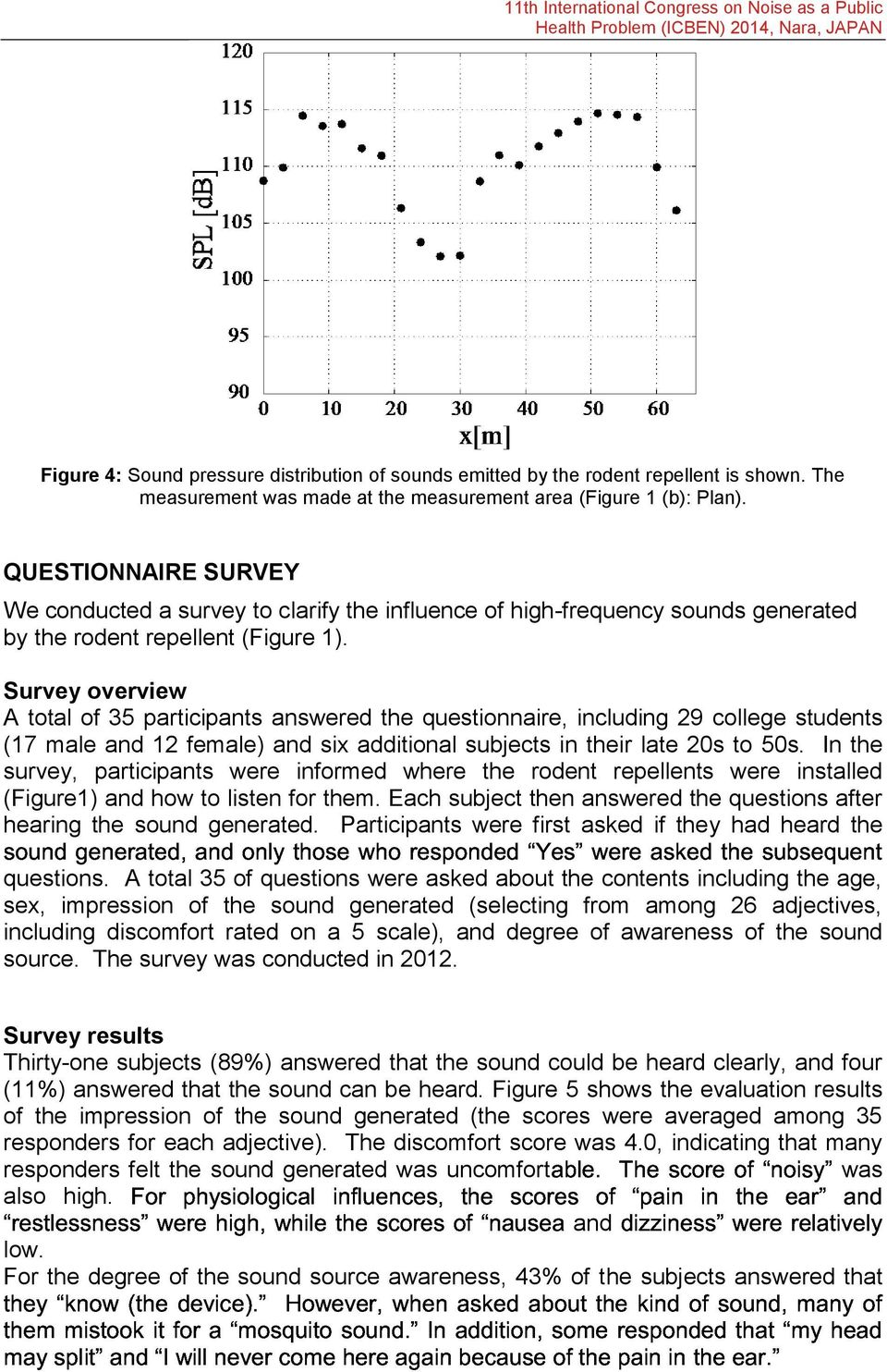 QUESTIONNAIRE SURVEY We conducted a survey to clarify the influence of high-frequency sounds generated by the rodent repellent (Figure 1).