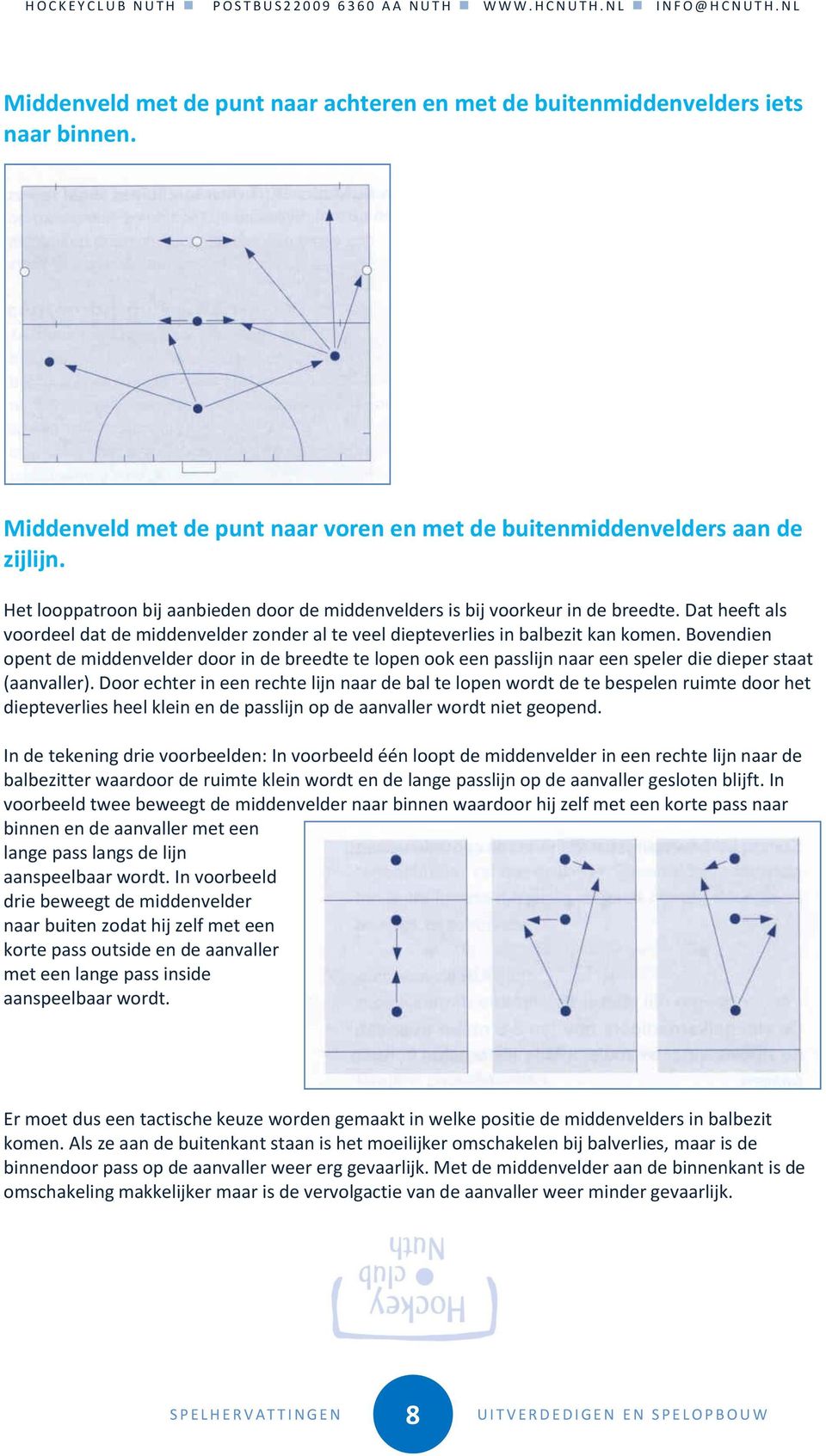 Bovendien opent de middenvelder door in de breedte te lopen ook een passlijn naar een speler die dieper staat (aanvaller).