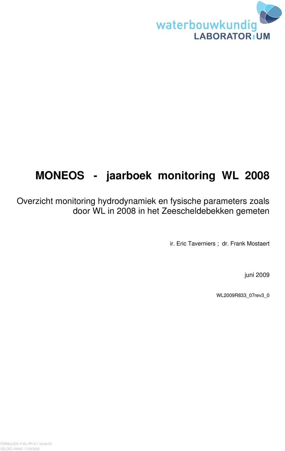 fysische parameters zoals door WL in ir.