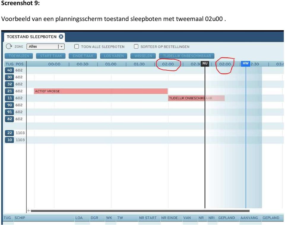 planningsscherm