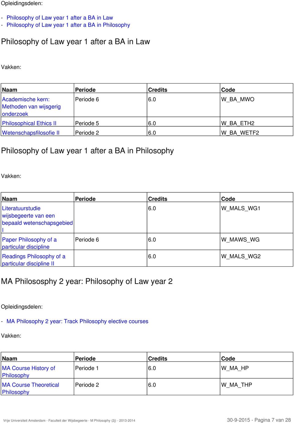 0 W_BA_WETF2 Philosophy of Law year 1 after a BA in Philosophy studie wijsbegeerte van een bepaald wetenschapsgebied I Paper Philosophy of a particular discipline Readings Philosophy of a particular