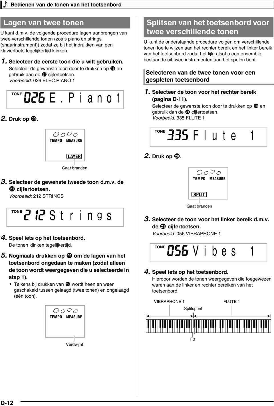 EC.PIANO 1 2. Druk op ct. E.