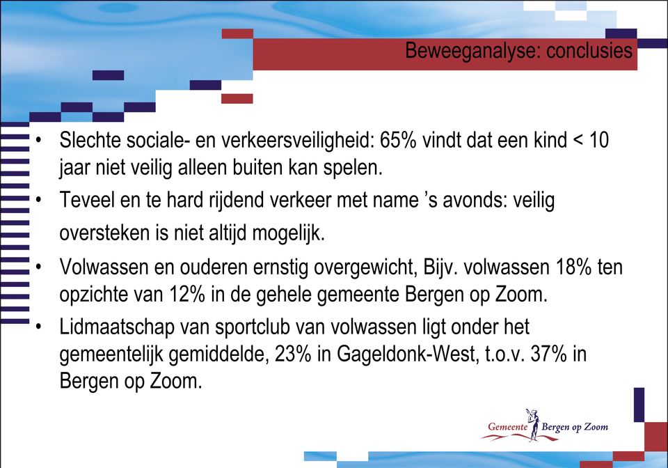 Volwassen en ouderen ernstig overgewicht, Bijv. volwassen 18% ten opzichte van 12% in de gehele gemeente Bergen op Zoom.