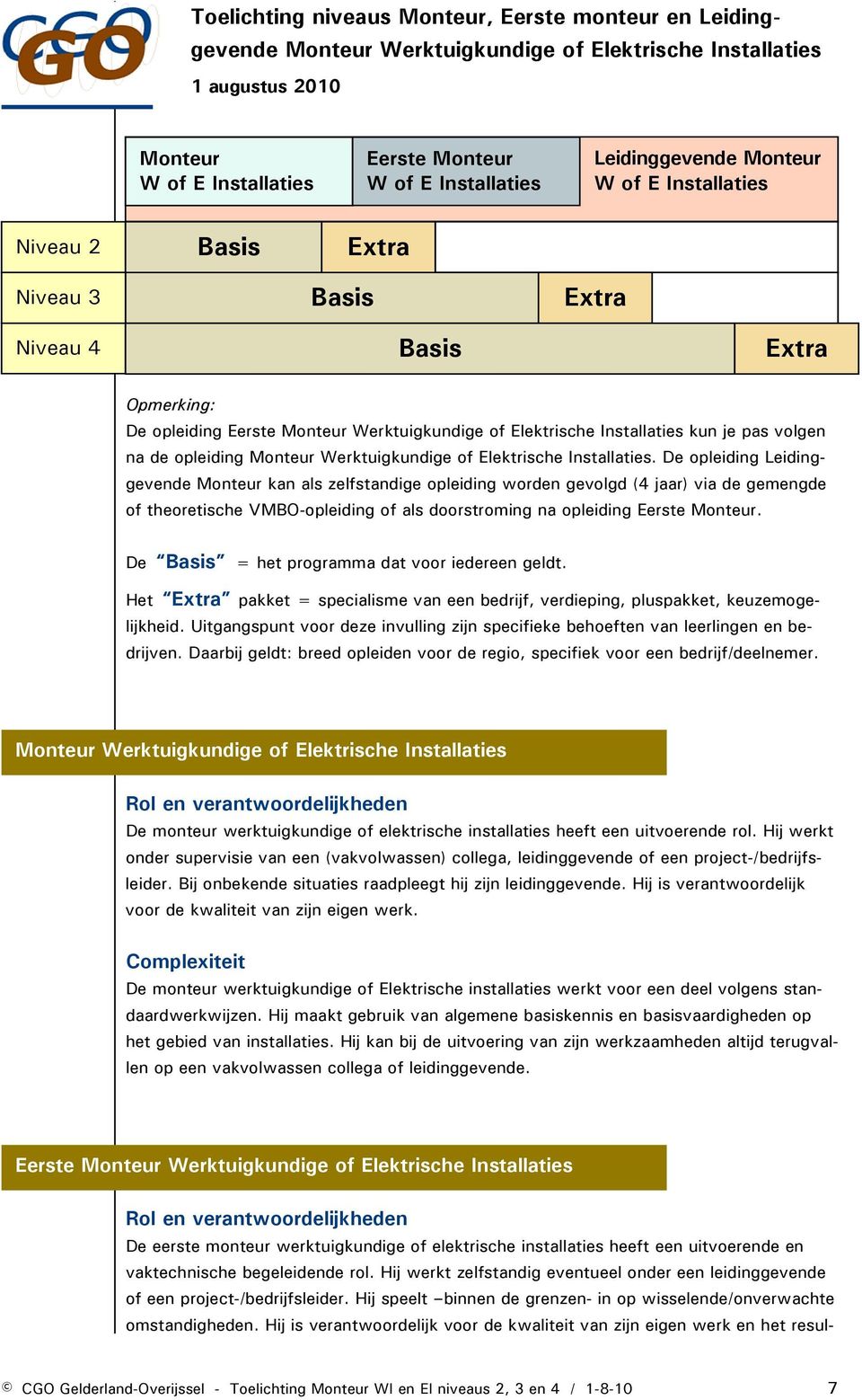 volgen na de opleiding Monteur Werktuigkundige of Elektrische Installaties.