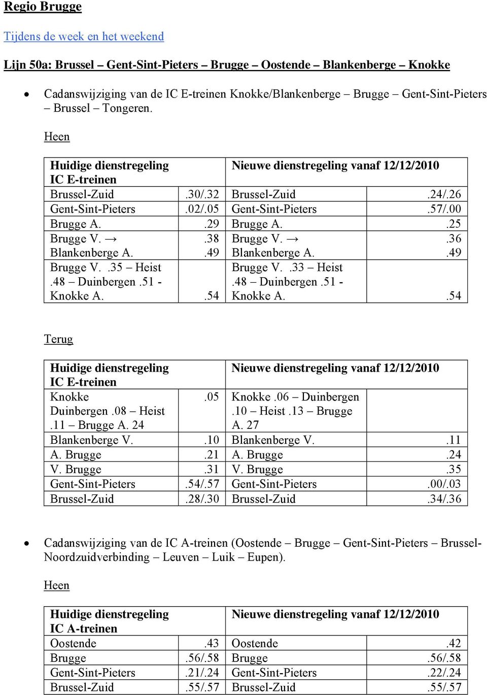 .29 Brugge A..25 Brugge V. )A!z Blankenberge A..38.49 Brugge V. )A!z Blankenberge A..36.49 Brugge V..35 )G!9 Heist.48 )G!9 Duinbergen.51 - Knokke A.