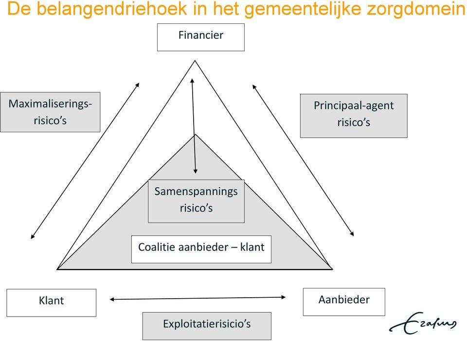 Principaal-agent risico s Samenspannings risico s