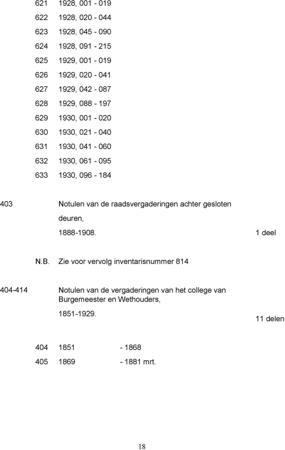 Notulen van de raadsvergaderingen achter gesloten deuren, 1888-1908. 1 deel N.B.