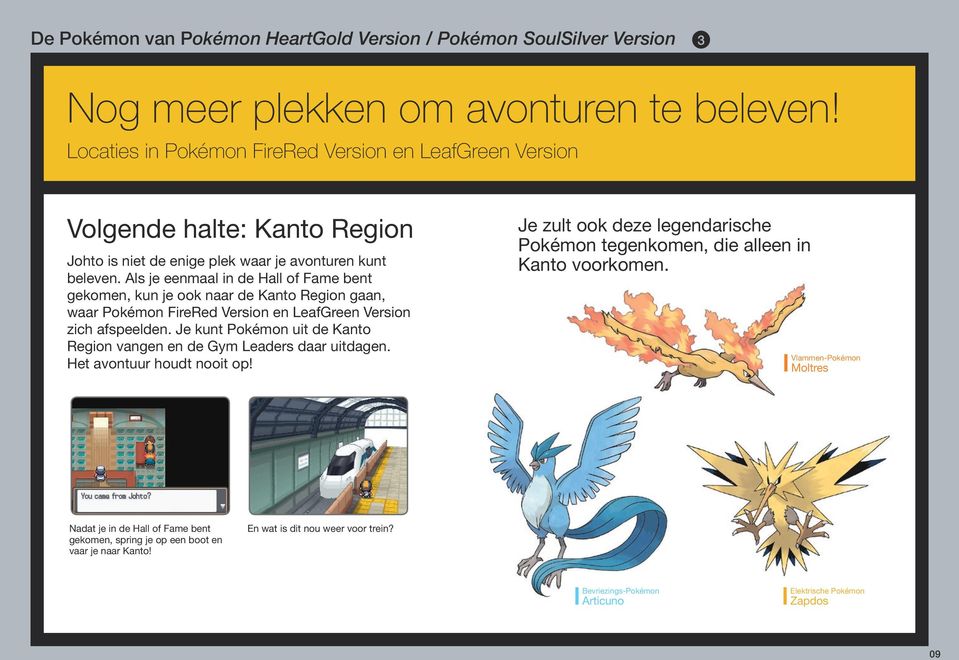 Als je eenmaal in de Hall of Fame bent gekomen, kun je ook naar de Kanto Region gaan, waar Pokémon FireRed Version en LeafGreen Version zich afspeelden.