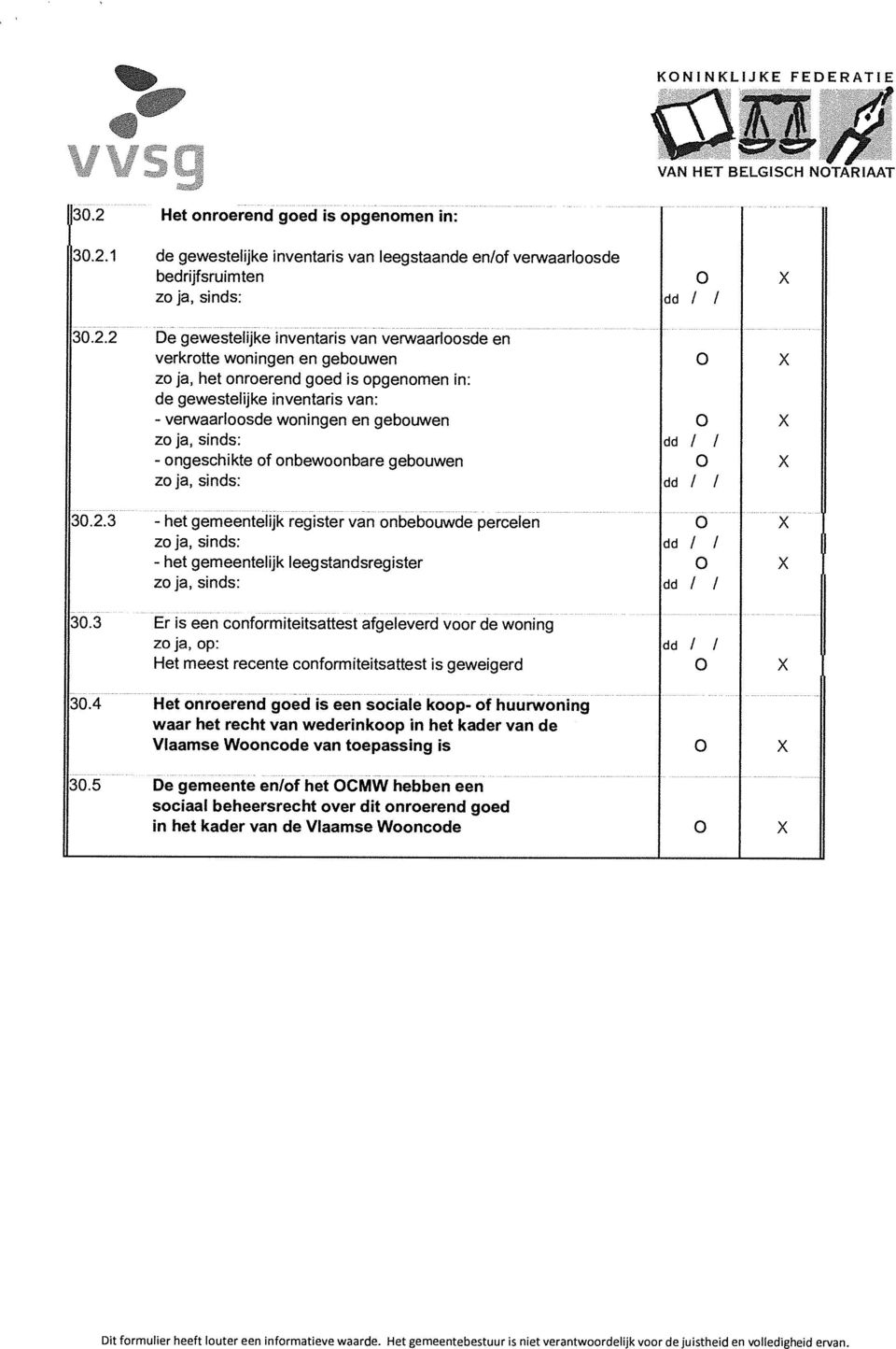 1 de gewestelijke inventaris van leegstaande en/of verwaarloosde bedrijfsruimten zo ja, sinds: 30.2.