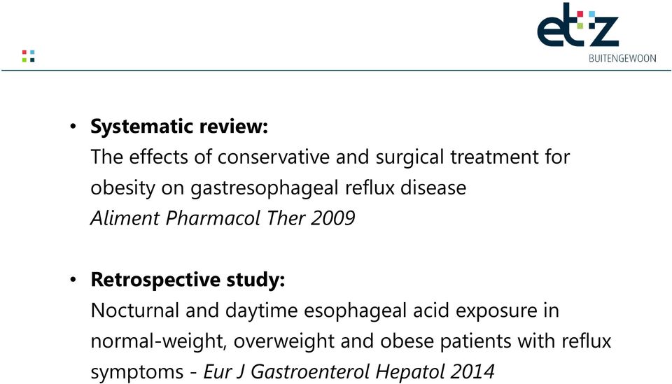 Retrospective study: Nocturnal and daytime esophageal acid exposure in