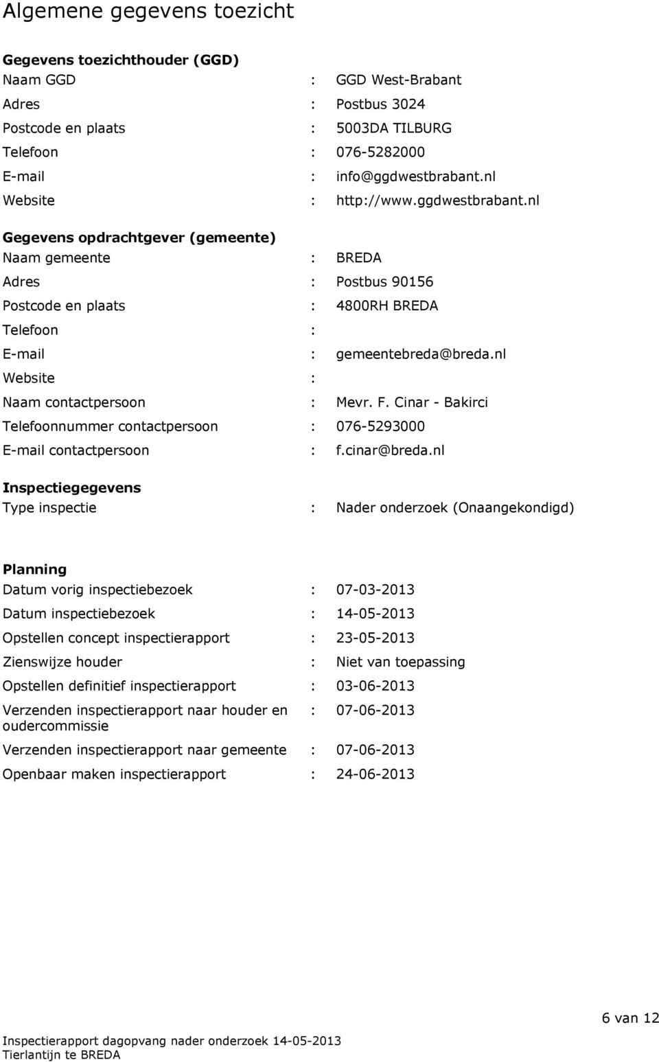 nl Website : Naam contactpersoon : Mevr. F. Cinar - Bakirci Telefoonnummer contactpersoon : 076-5293000 E-mail contactpersoon : f.cinar@breda.